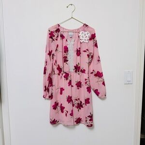 Place Pink and Red Floral Kids Dress